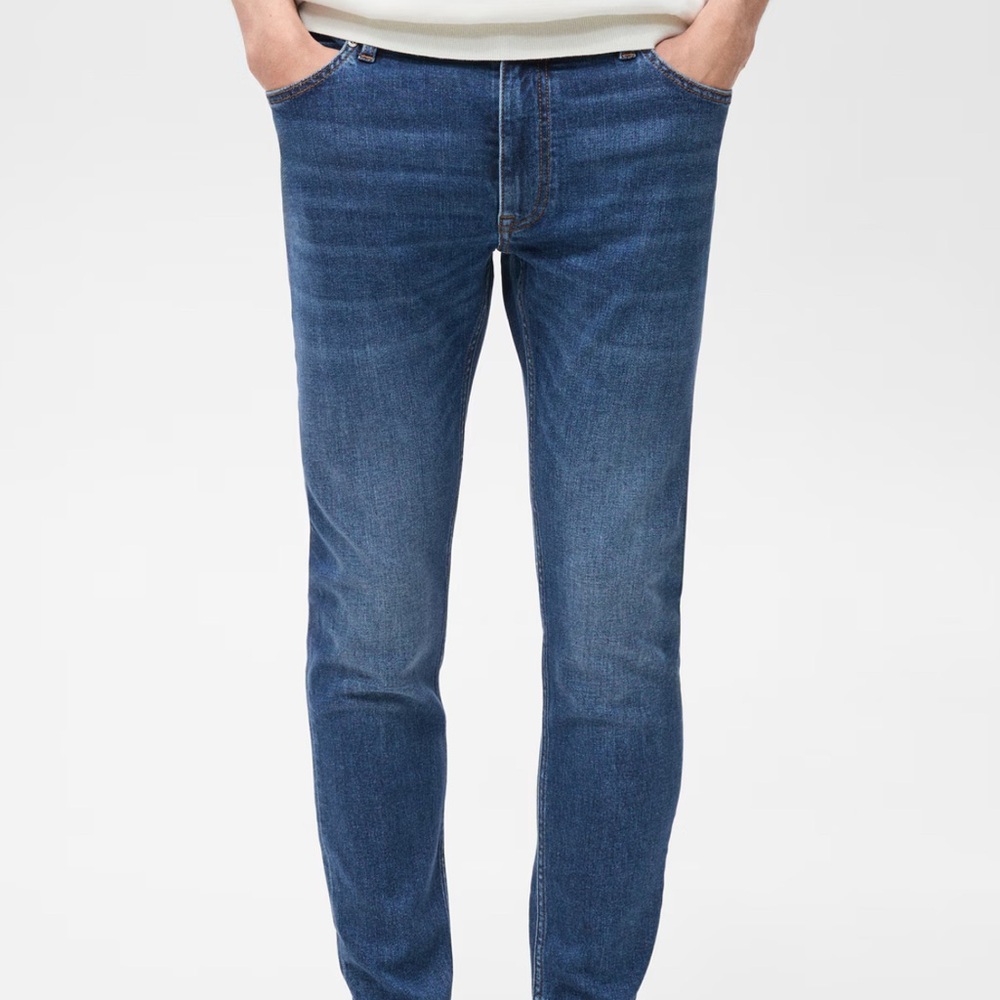 Mango Men's Slim Jeans in Deep Blue